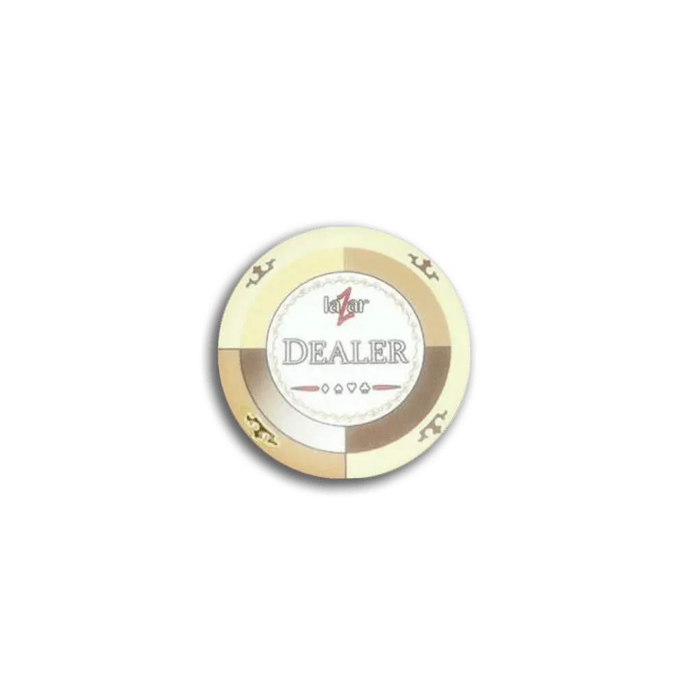 Bouton Dealer Lazar jaune blanc