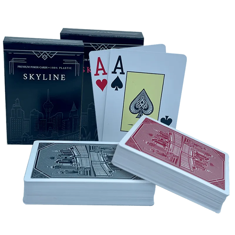 2 jeux de Carte de poker skyline rouge et noir