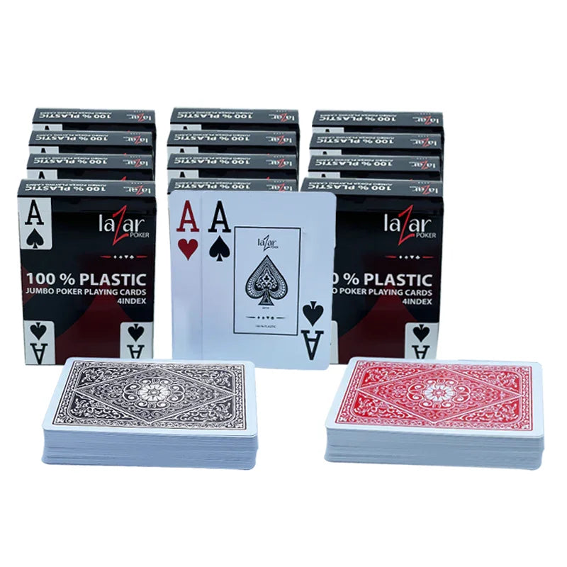 cartouche cartes poker plastique lazar noir et rouge