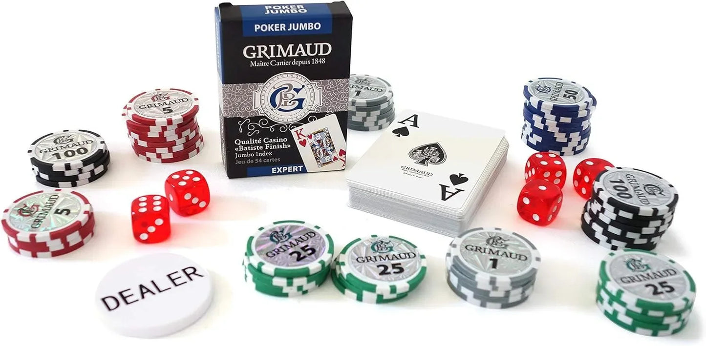 Mallette de Poker Grimaud jetons carte dealer