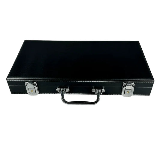 Mallette Poker Cuir Noir avec verou et poigné