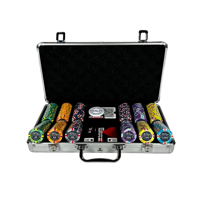 mallette de poker tournois 300 jetons céramique skyline