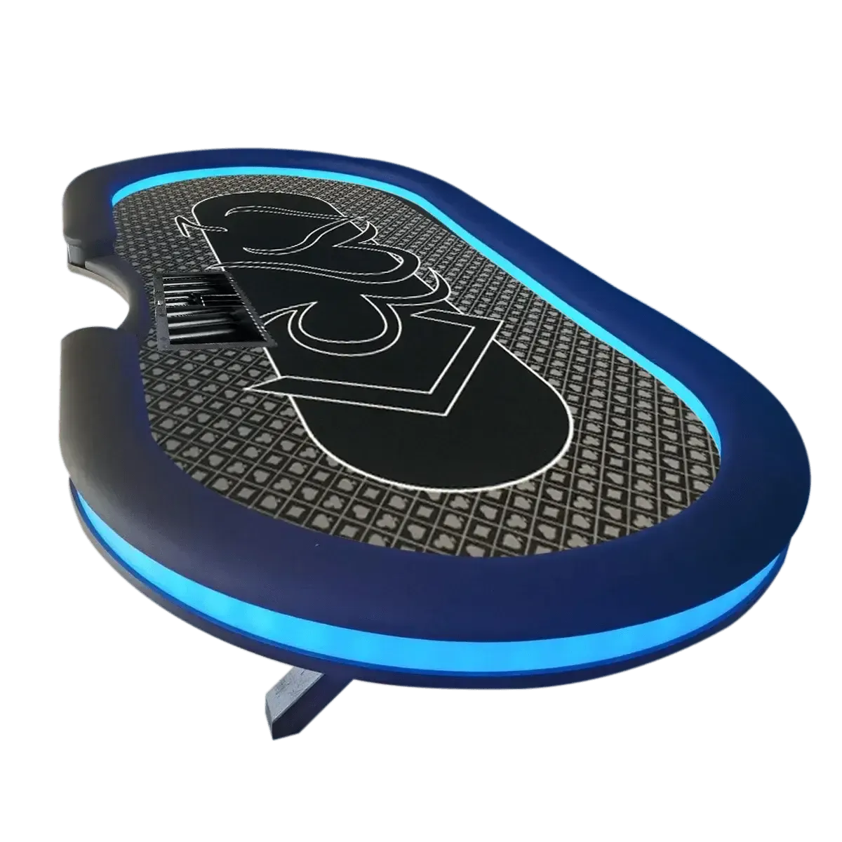 Table poker haut de gamme tapis gris 270cm LED