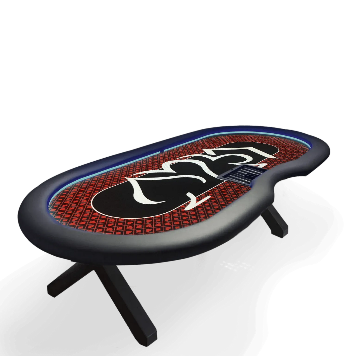 Table de poker rouge LED bleu