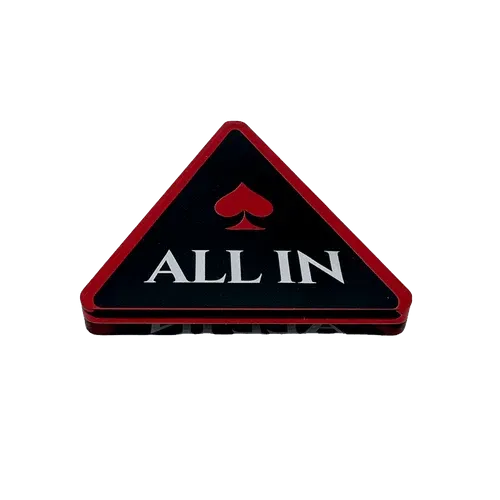 Bouton ALL IN rouge de piques
