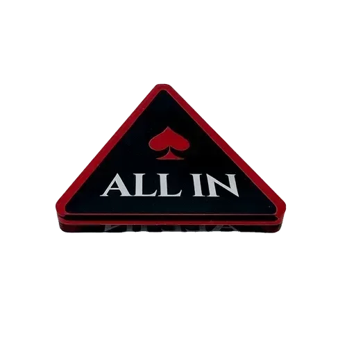 Bouton ALL IN rouge de piques