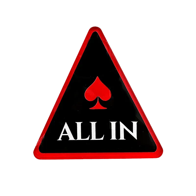 Bouton ALL IN rouge de piques