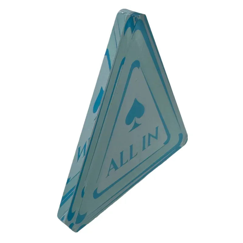Bouton all in triangle acrylique bleu azur