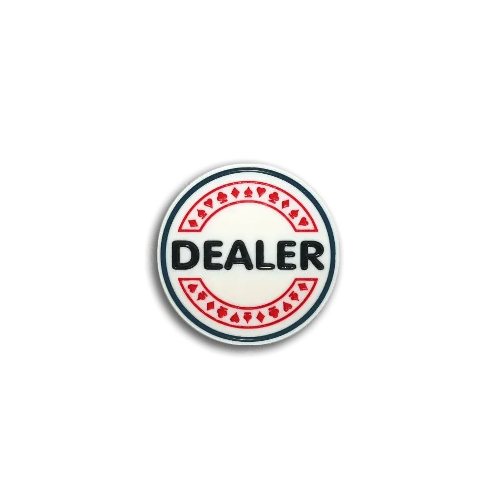 bouton dealer noir rouge et blanc