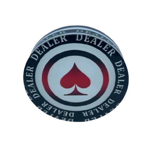 bouton dealer acrylique spades noir blanc rouge