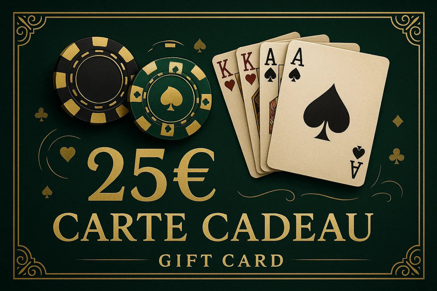 carte cadeau 25€ poker