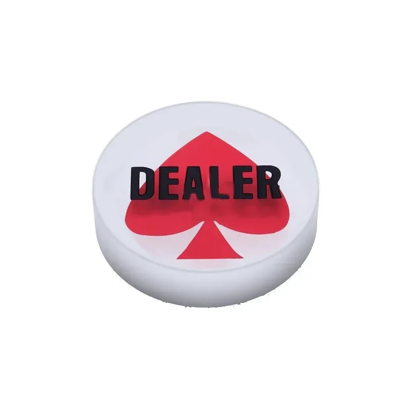 bouton dealer red spade acrylique a plat