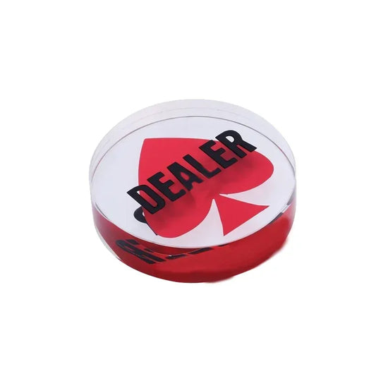 bouton dealer red spade acrylique