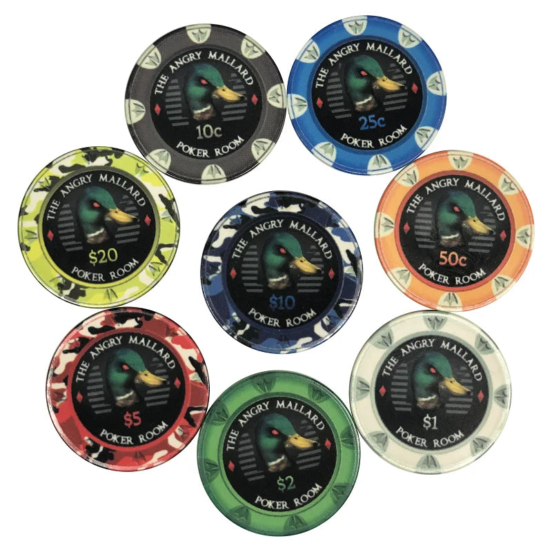 Collection jeton de poker ceramique cash game angry mallard