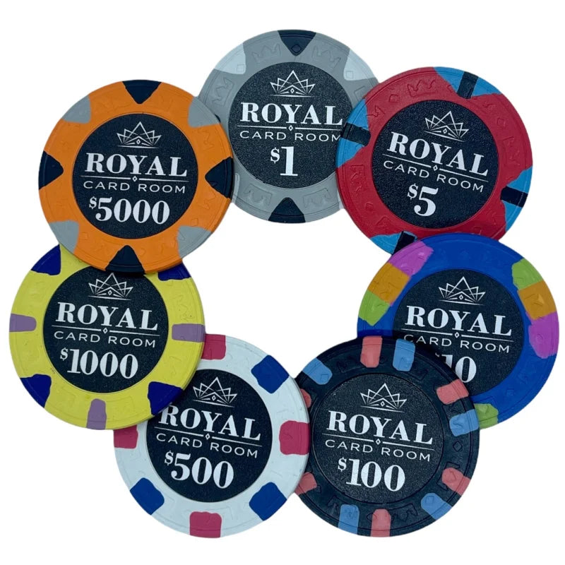 Jetons de mallette de poker pro royal card room