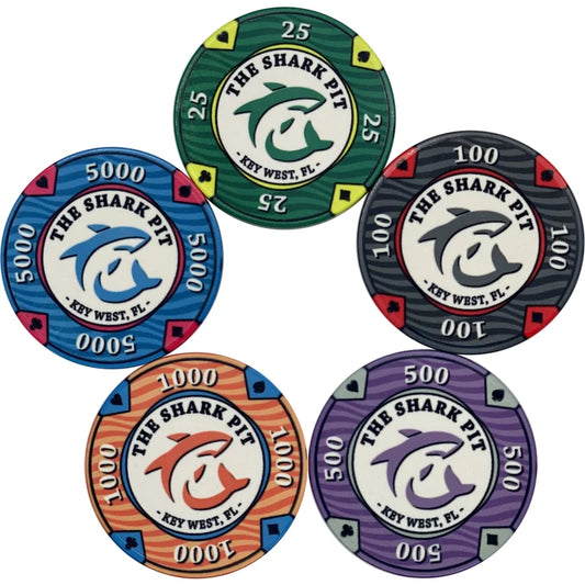 Jetons mallette de poker ceramique haut de gamme jeton shark pit