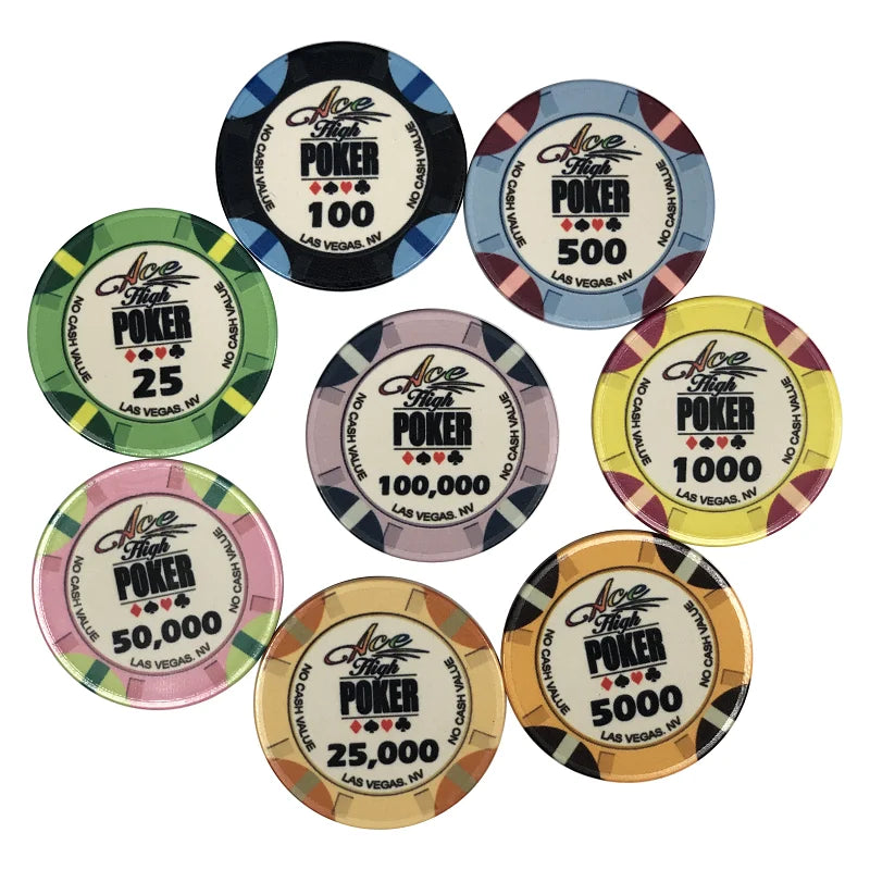 jeton de poker ceramic WSOP ace high