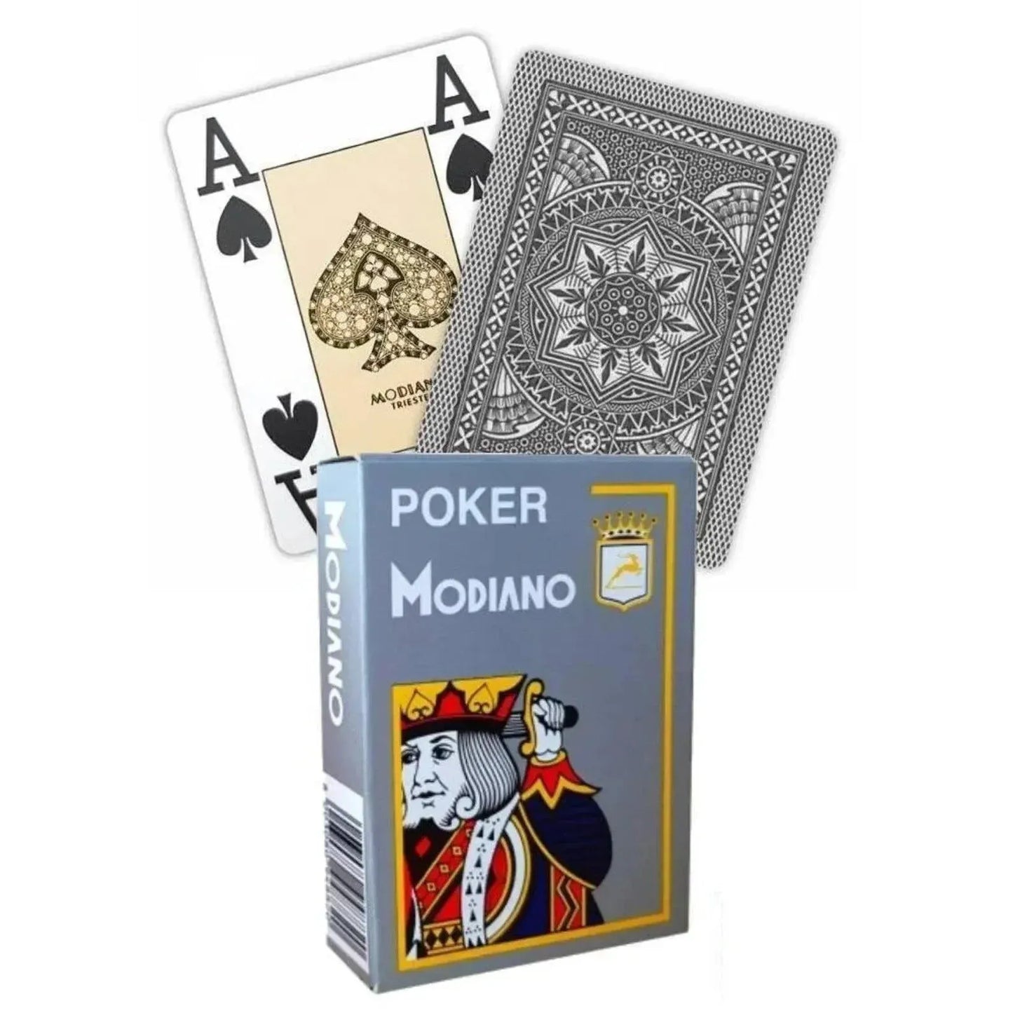 Jeu de 55 Cartes Modiano Cristallo dos couleur gris