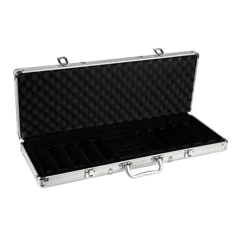 mallette de poker en aluminium capacité 750 jetons avec poignée