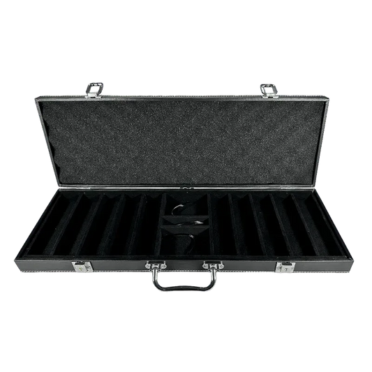 Poker Case Black Leather 500