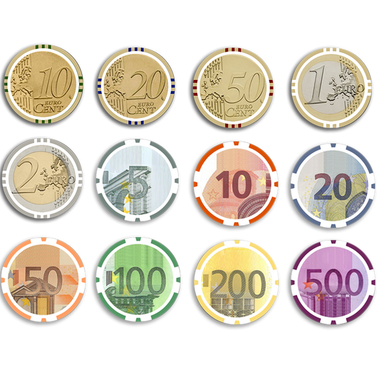 Jeton de poker Euros cash game 300 jetons