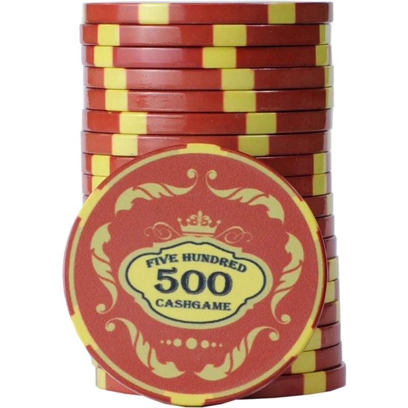 jeton ceramic crown 500 rouge jaune noir