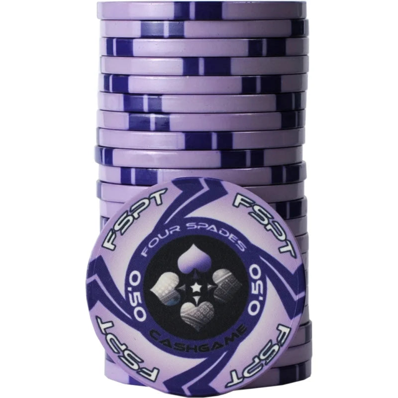 jeton de poker FSPT cash game 0,50 violet