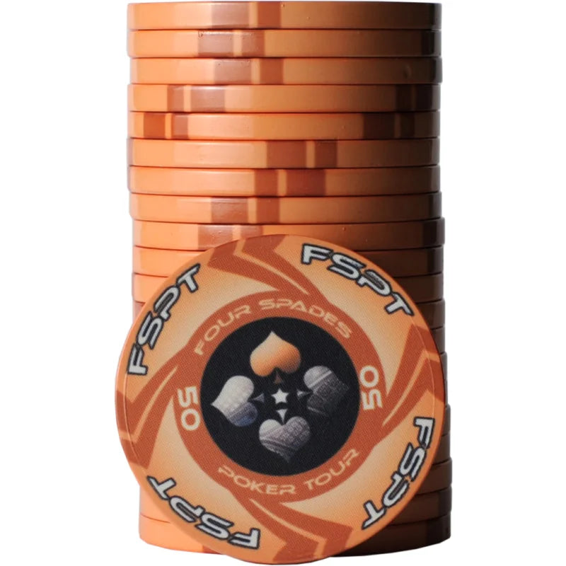 jeton de poker FSPT céramique 50 Orange