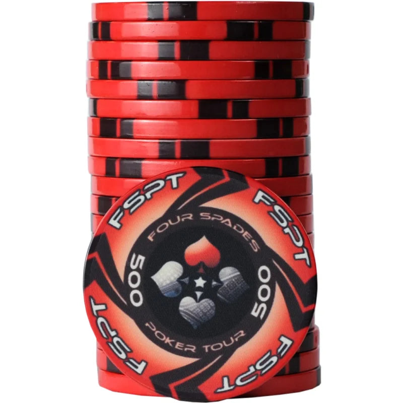 jeton de poker FSPT céramique 500 rouge