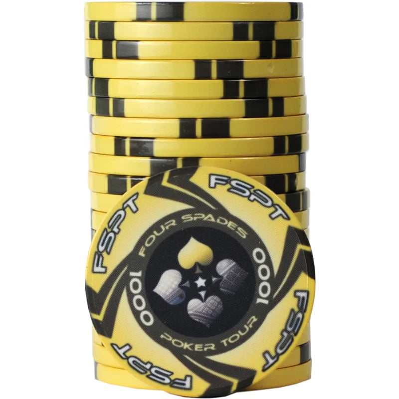 jeton de poker FSPT céramique 1000 jaune