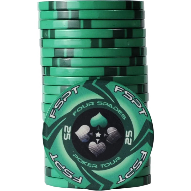 jeton de poker FSPT céramique 25 VERT