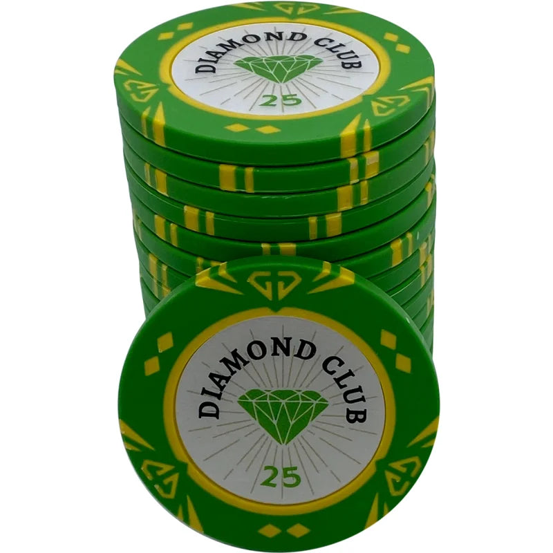 Jeton poker Diamond club vert 25