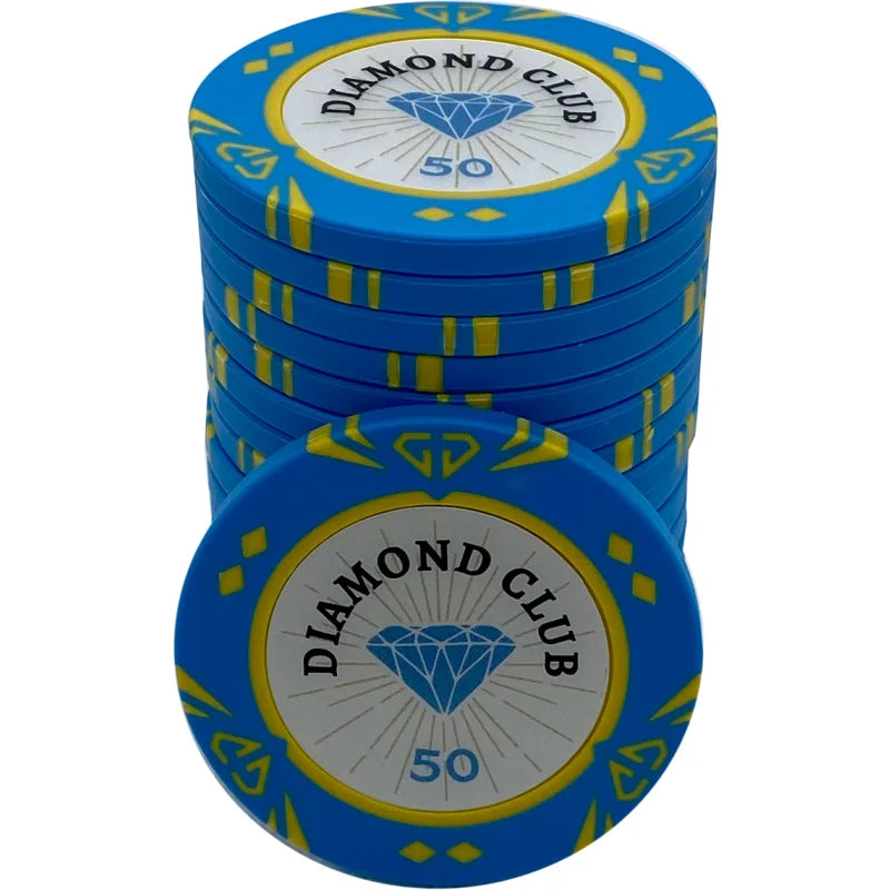 Jeton poker Diamond club bleu 50