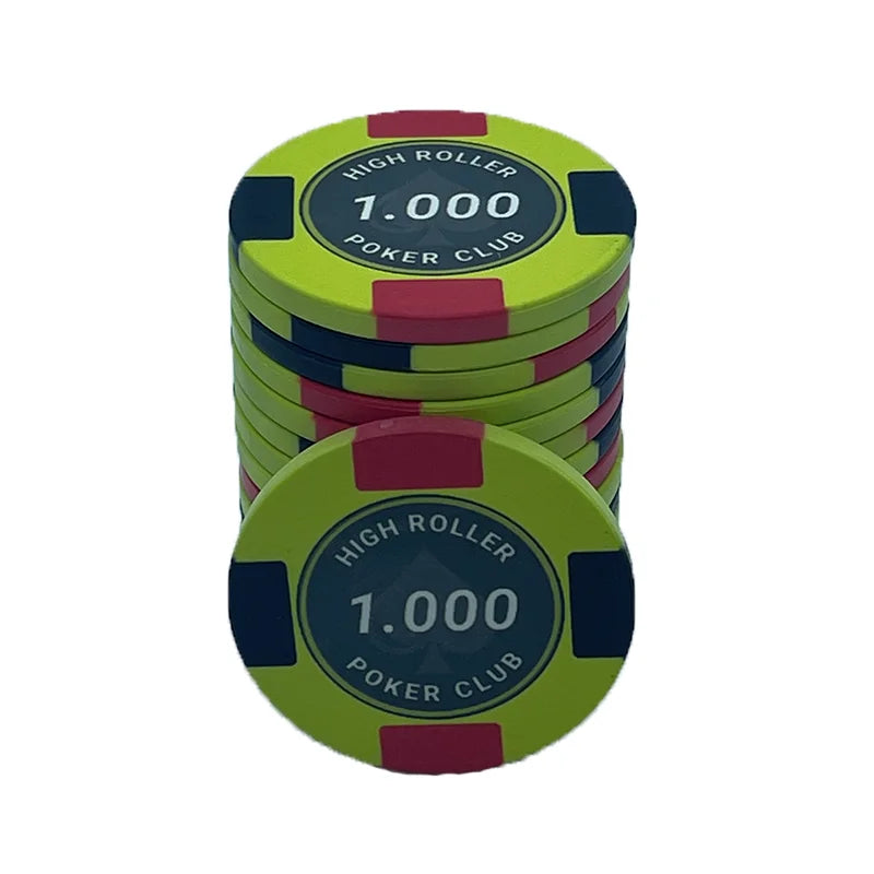 Jeton High Roller 1000 jaune noir