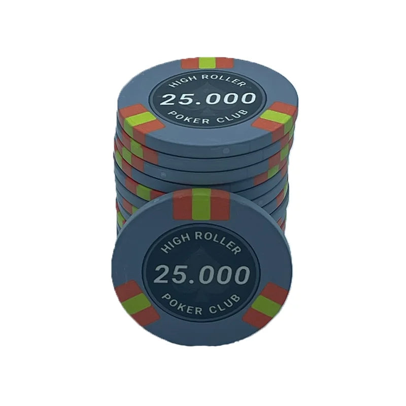 Jeton High Roller 25000 gris noir