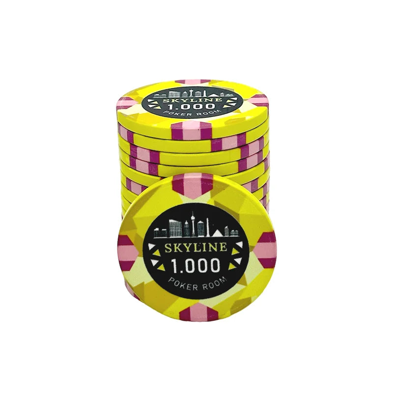 jeton poker céramique Skyline 1000 jaune
