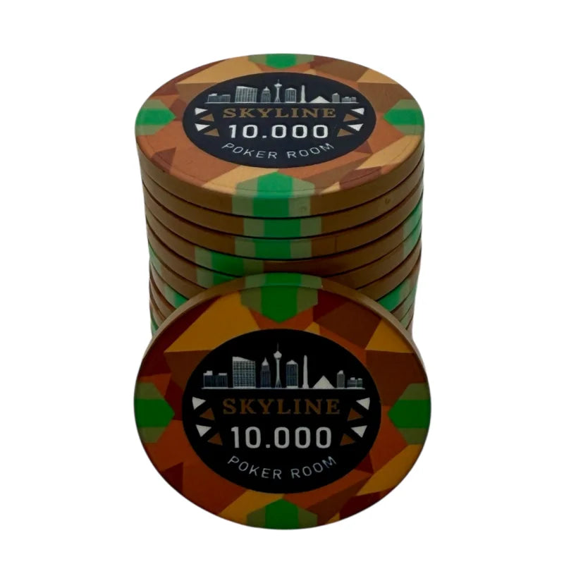 jeton poker céramique Skyline 10000 orange noir
