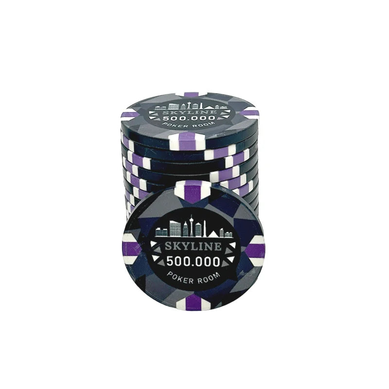 jeton poker céramique Skyline 500k violet