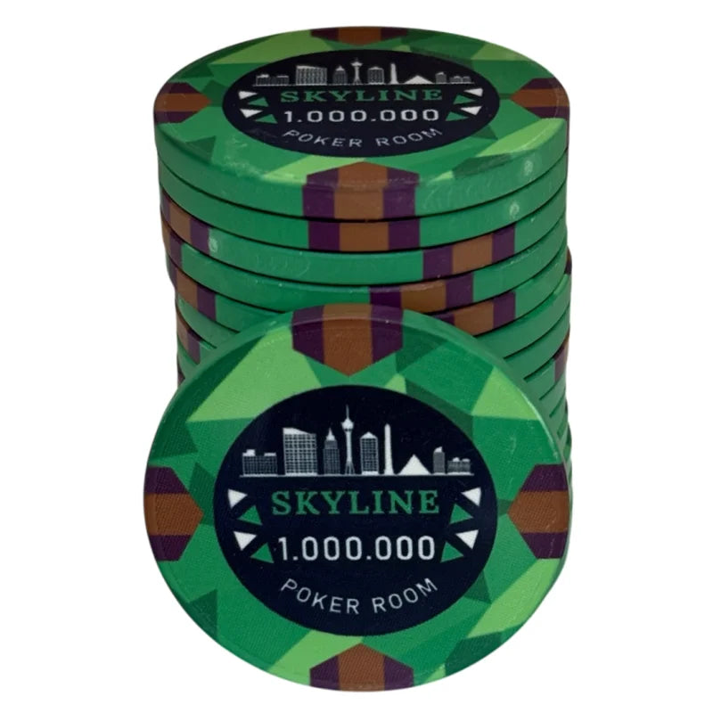 jeton poker céramique Skyline 1000k vert