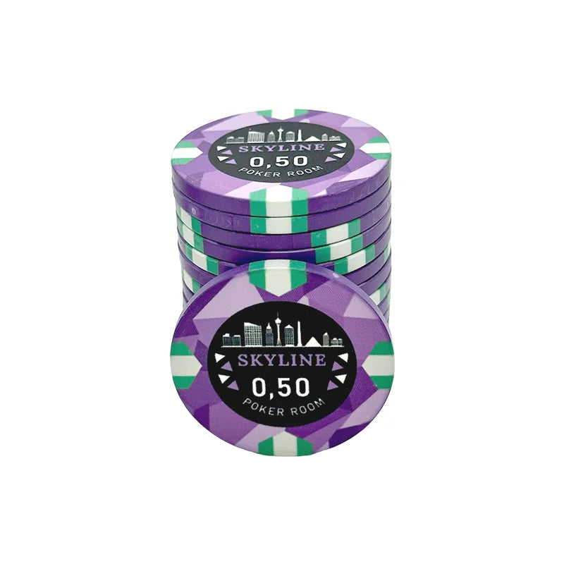 jeton poker céramique Skyline 0,50 violet