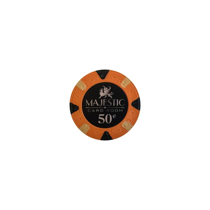 Jeton poker majestic orange 50