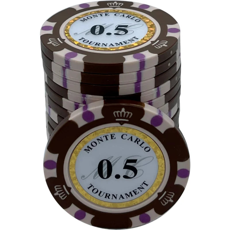 jeton Monte Carlo 0,50 maron violet