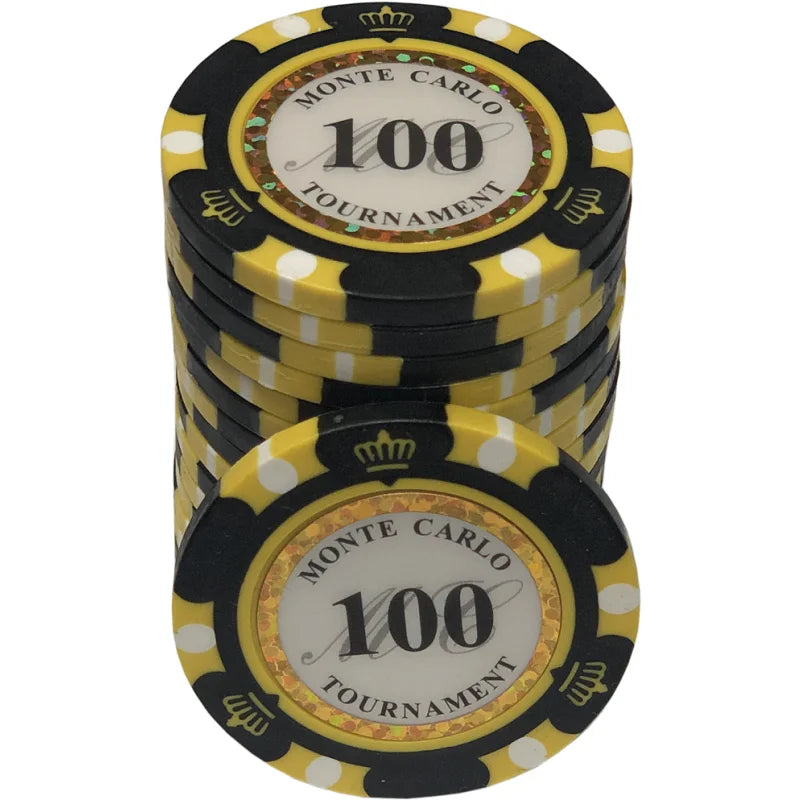jeton Monte Carlo 100 noir jaune