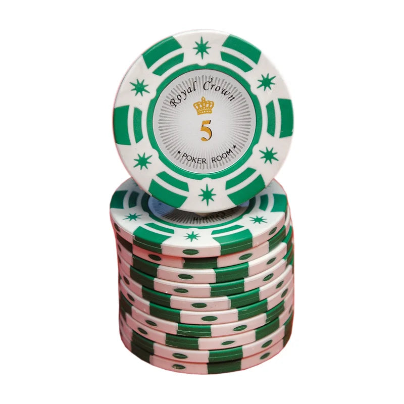 jeton poker Royal Crown 5 blanc vert