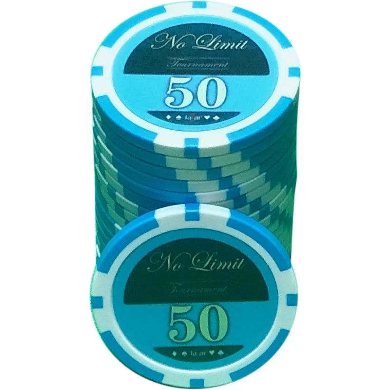 Jeton poker lazar bleu 50