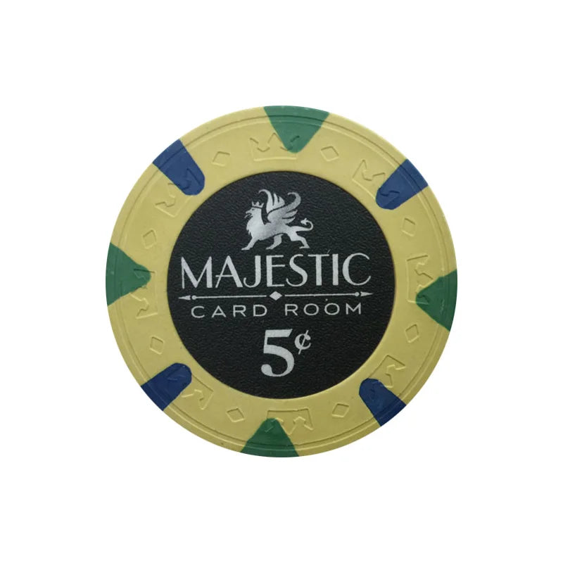 Jeton poker majestic 5cts jaune