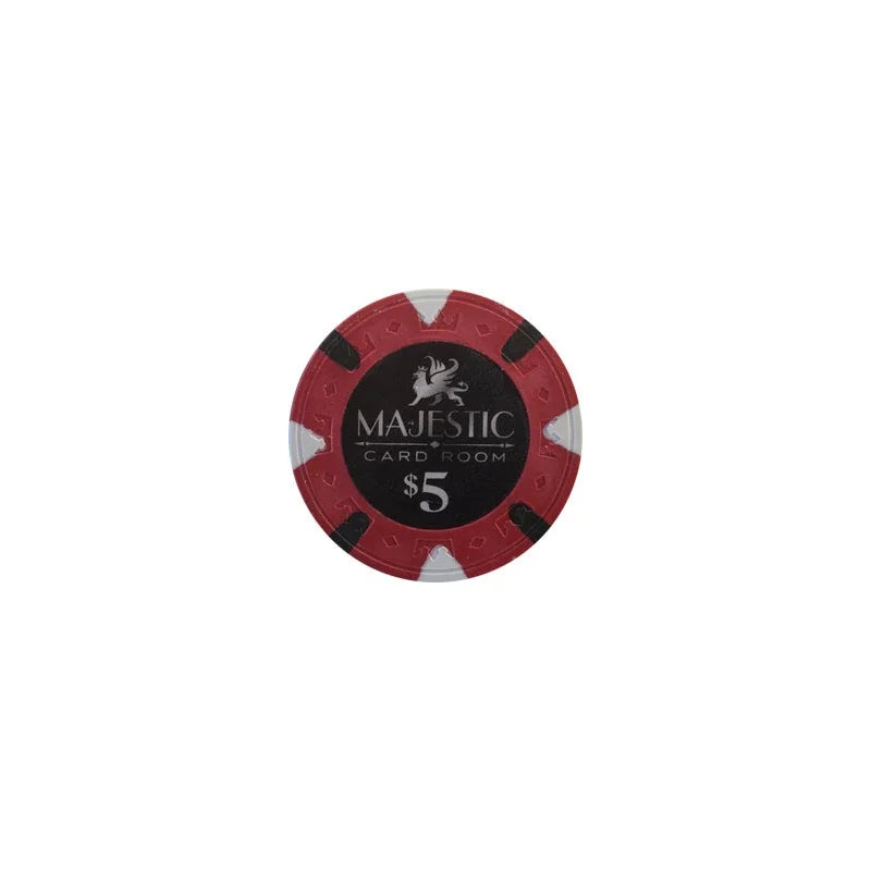 Jeton poker majestic 5$ rouge