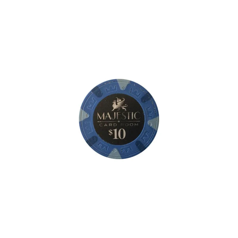 Jeton poker majestic bleu 10$