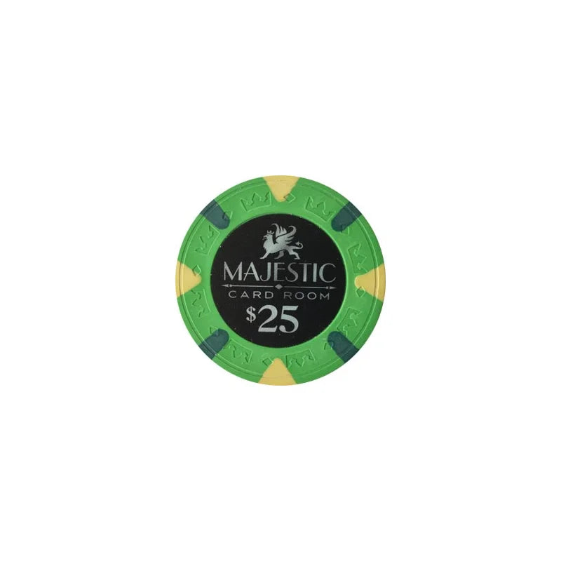 Jeton poker majestic 25$ vert