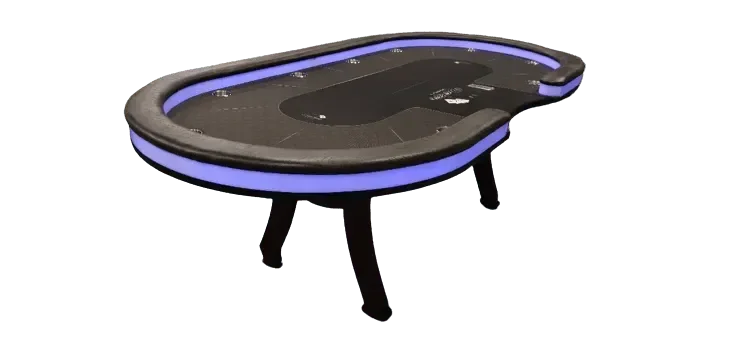 Table de poker casino led violet + cup holder